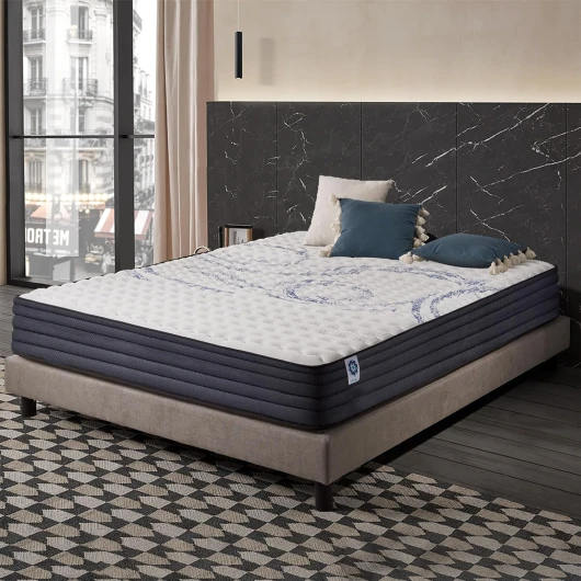 Matelas PerfectSleep 160x200 cm - 24 cm - Hybride - Ressorts Ensachés + Mousse à mémoire de Forme - Soutien Mi-Ferme - Respirant - Soutien Optimal - Silencieux 24 cm - Ressorts 160 x 200 cm