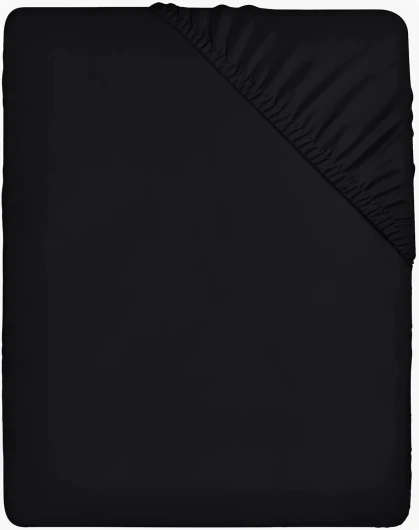 Drap Housse - Noire, 140 x 200 cm - Bonnets 35 cm pour Matelas Épais - Polyester Microfibre Brossée 140 x 200 cm Noir