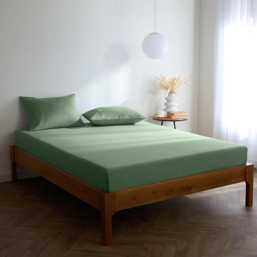 Drap Housse 90x200 avec Bonnet 30cm - Doux, Résistant, Anti-Plis, Élastique Tout Autour - Drap 90x200 en Microfibre - Lot De 1 Drap De Lit - (90x200 cm, Vert Sauge) 90x200x30cm 1436 Sage