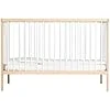 Mini Lit Bébé Evolutif 60x120cm - Lit Convertible Bébé 100% en Bois Massif - Berceau en Bois Transformable en Lit Enfant - Sommier à Lattes - Lit à Barreaux (Hêtre Blanc)