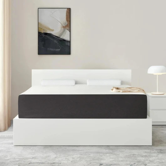 IZTOSS Luxe Matelas 140x190 - Épaisseur 26cm - Mousse à Mémoire de Forme - Confort Mi-Ferme - Développé & Produit en Europe (Matelas 140x190x26(Blanc+Gris))