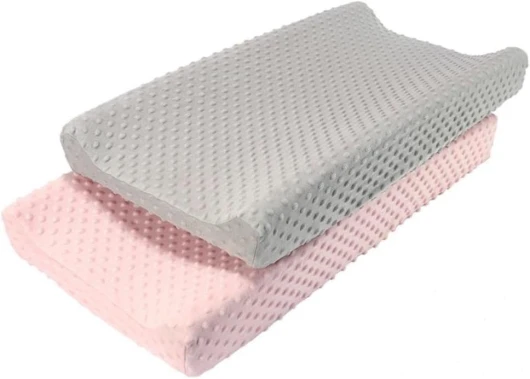 Lot de 2 Housses de Matelas à Langer Imperméables pour bébé, Housses de Matelas à Langer Amovibles et Lavables pour bébé Garçon et bébé Fille (Régulier : Gris clair + rose)