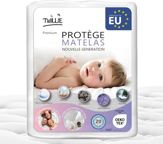 Protège Matelas 70 x 160 cm Imperméable et Respirant - Alèse Qualité Supérieure Certifié Oeko-TEX® - Aegis® - Hypoallergénique - Anti Acarien, Bactérien – Housse Matelas 100% Polycoton