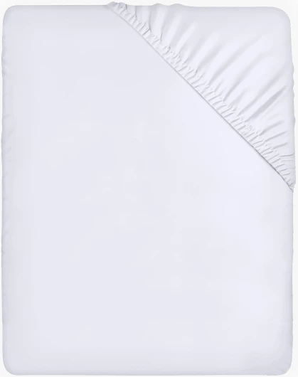 Drap Housse - Blanc, 160 x 200 cm - Coupes de 35 cm pour Matelas épais - Polyester Microfibre brossée 160 x 200 cm Blanc