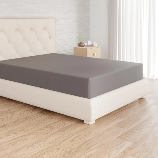 Drap Housse, 140 x 200 cm, 100% Coton Jersey pour Matelas Épais jusqu'à 30 cm, Gris Foncé 140 x 200 cm Gris Foncé