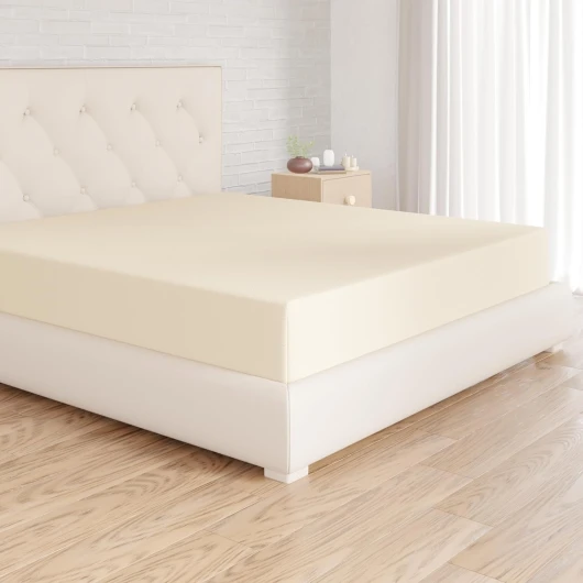 Drap Housse, 180 x 200 x 30 cm, en Polyester Microfibre pour Matelas Épais jusqu'à 30 cm, Beige 180 x 200 x 30 cm Beige