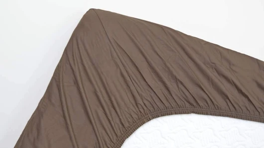 Snoozing - Drap-Housse en Percale de Coton - 80x220 cm - Marron 80x220 cm Marron