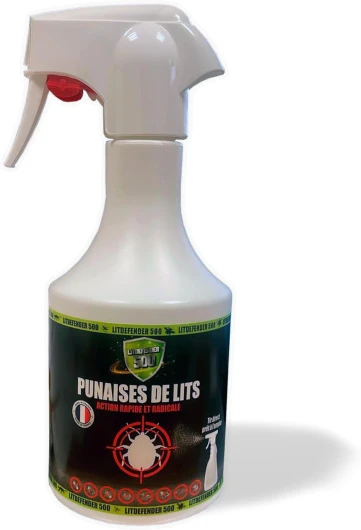 LitDefender - Spray anti-punaises de lit 500 ml - Un moyen efficace pour lutter contre les punaises de lit - Efficacité prouvée - Répulsif 100% à base d'huiles essentielles - Fabriqué en France