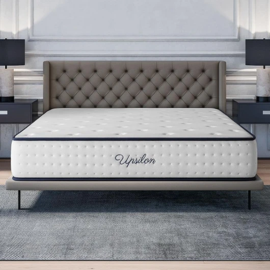 Matelas 160x200 cm - Upsilon - Très Épais 30 cm - Accueil Mousse à mémoire de Forme et Blue Latex - Confort Ferme - 7 Zones - Réversible - Hypoallergénique - Durable - Couchage Indépendant 30 cm - Mousse 160 x 200 cm